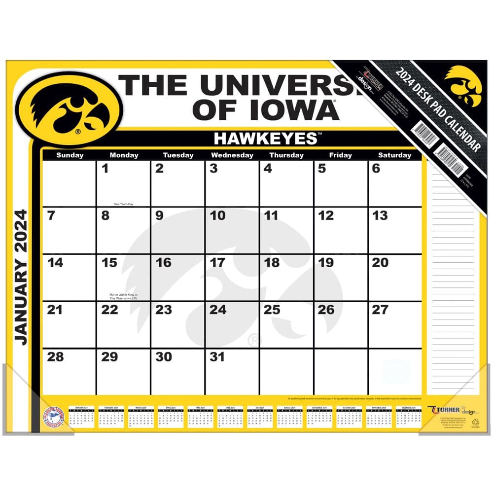 Iowa Hawkeyes 2024 Desk Pad