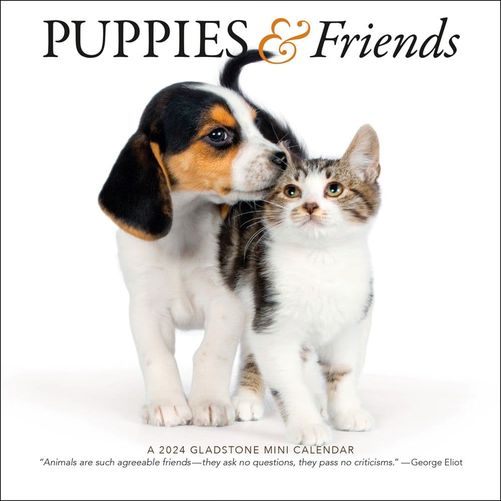 Puppies & Friends 2024 Mini Wall Calendar