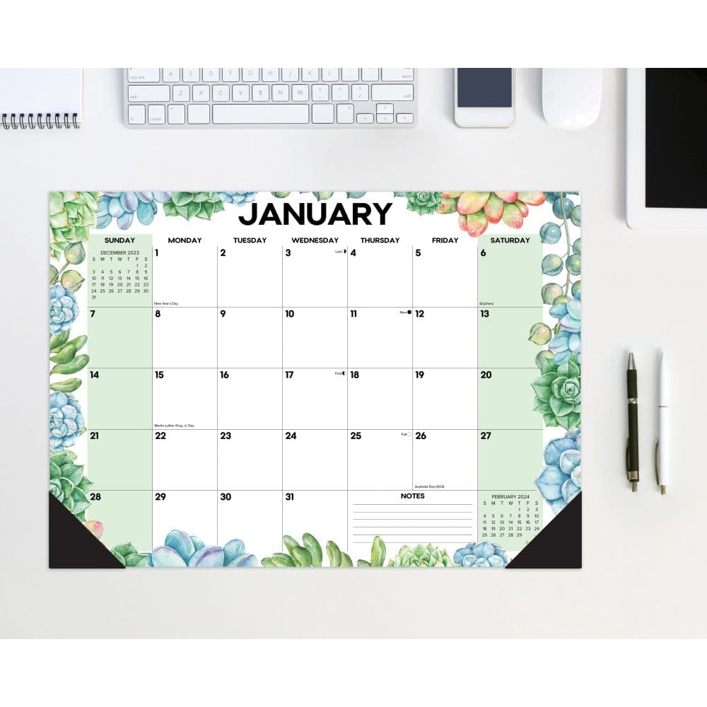 Succulents 2024 Desk Pad