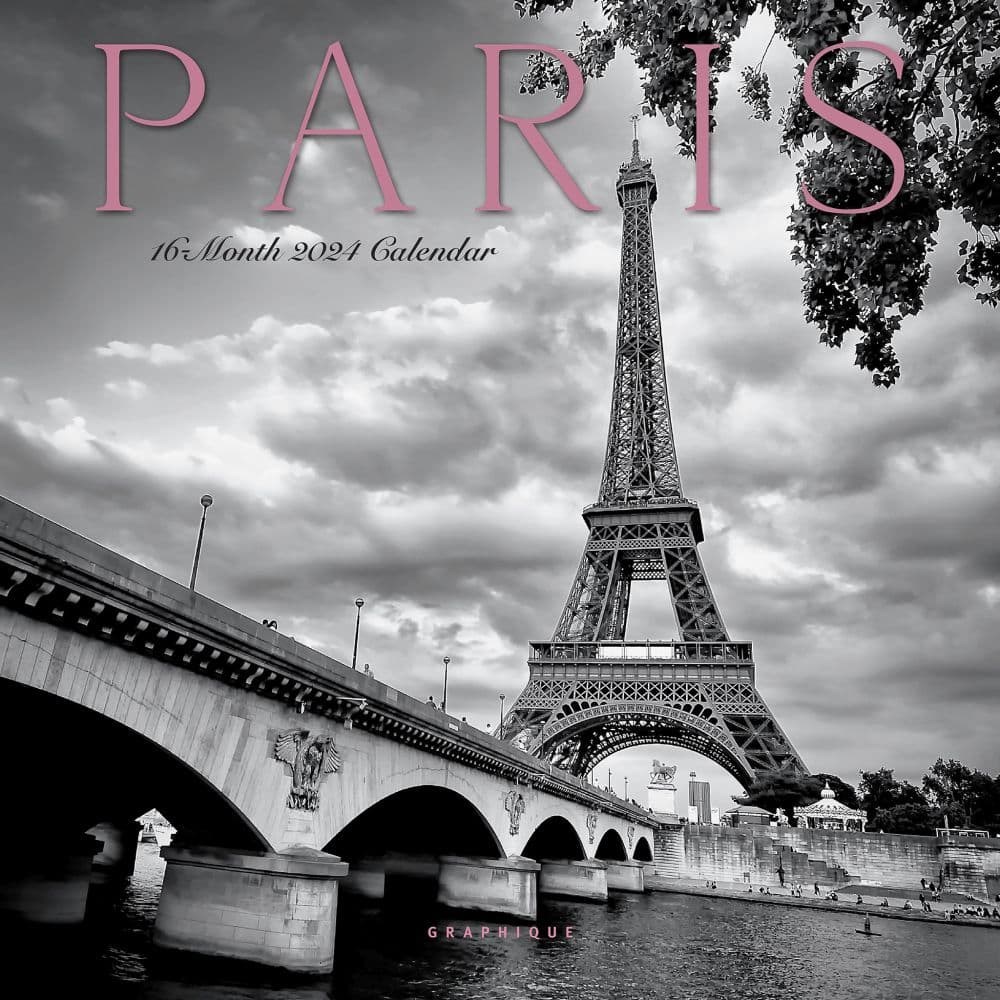 Paris B&W 2024 Mini Wall Calendar