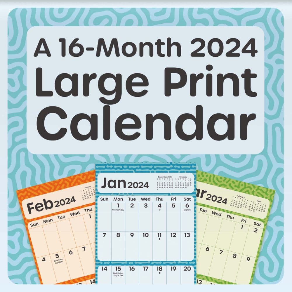 Large Print 2024 Mini Wall Calendar