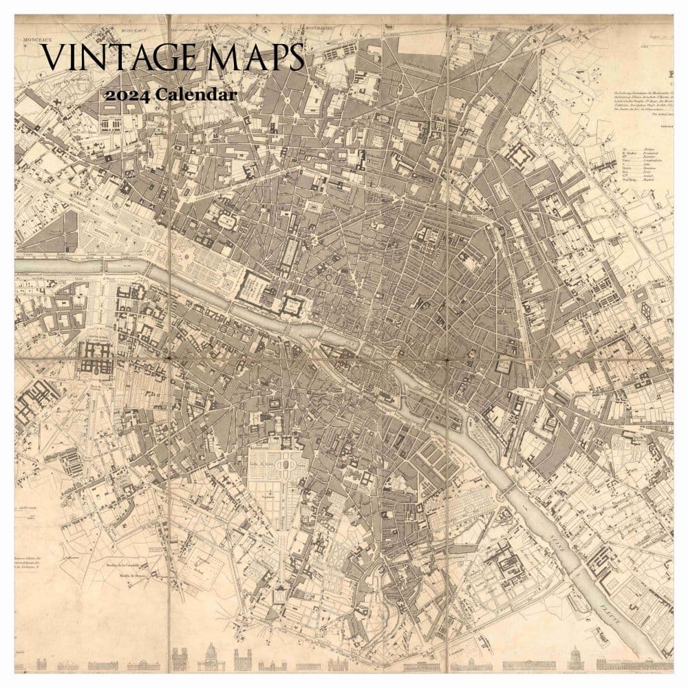 Vintage Maps 2024 Wall Calendar