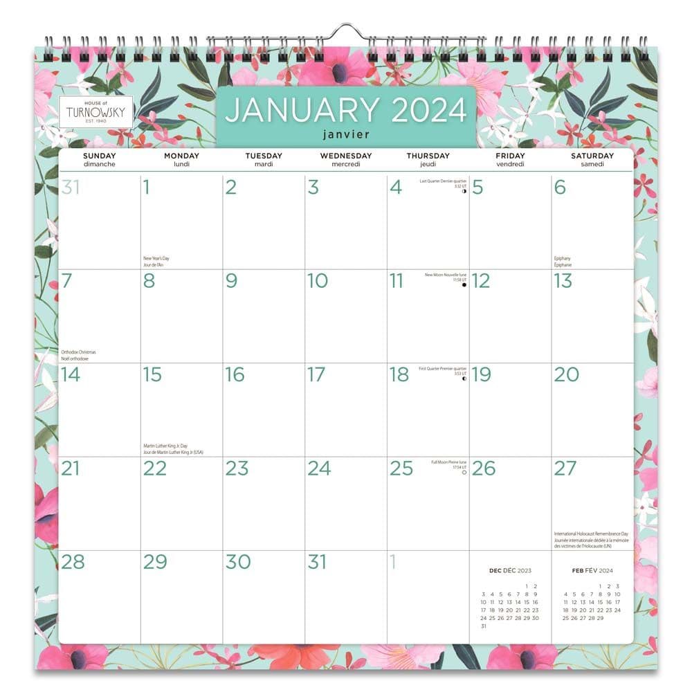 Turnowsky House English French 2024 Wall Calendar