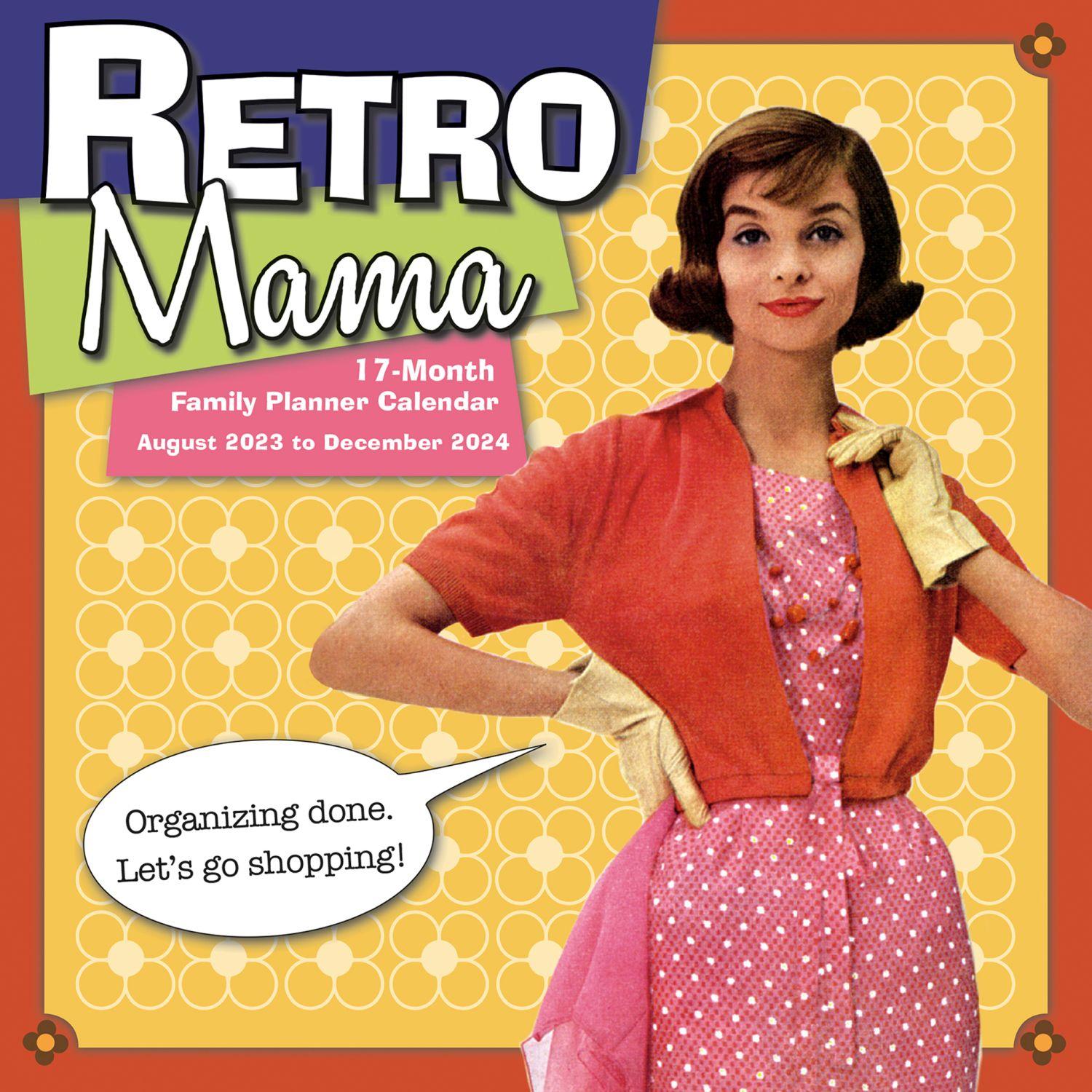 Retro Mama Family 17-Month 2024 Wall Calendar