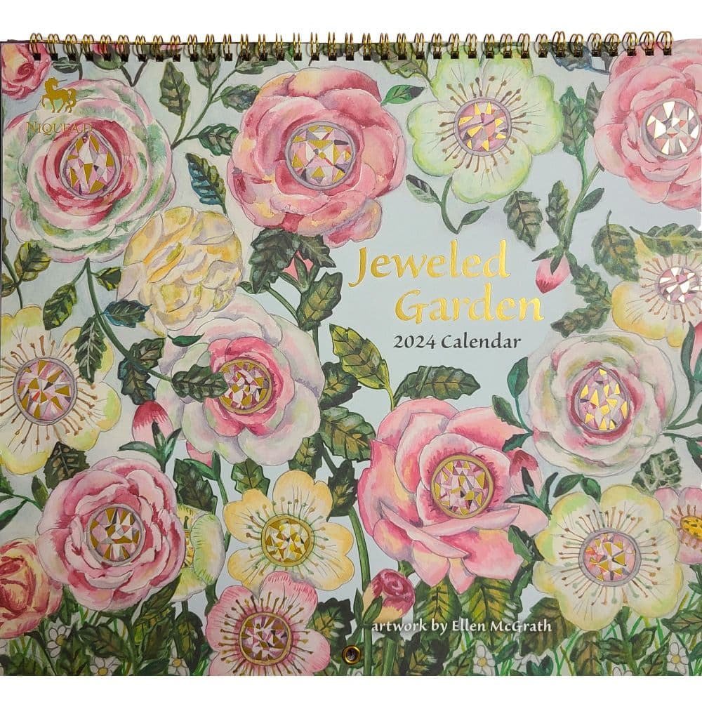 Jeweled Garden Spiral 2024 Wall Calendar