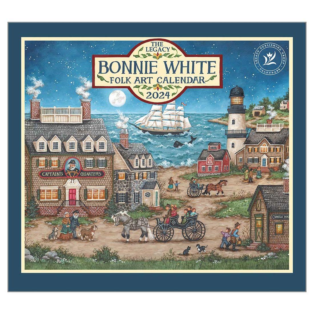 Folk Art White 2024 Wall Calendar