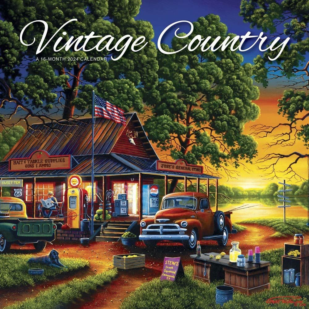 Vintage Country Hopper 2024 Wall Calendar