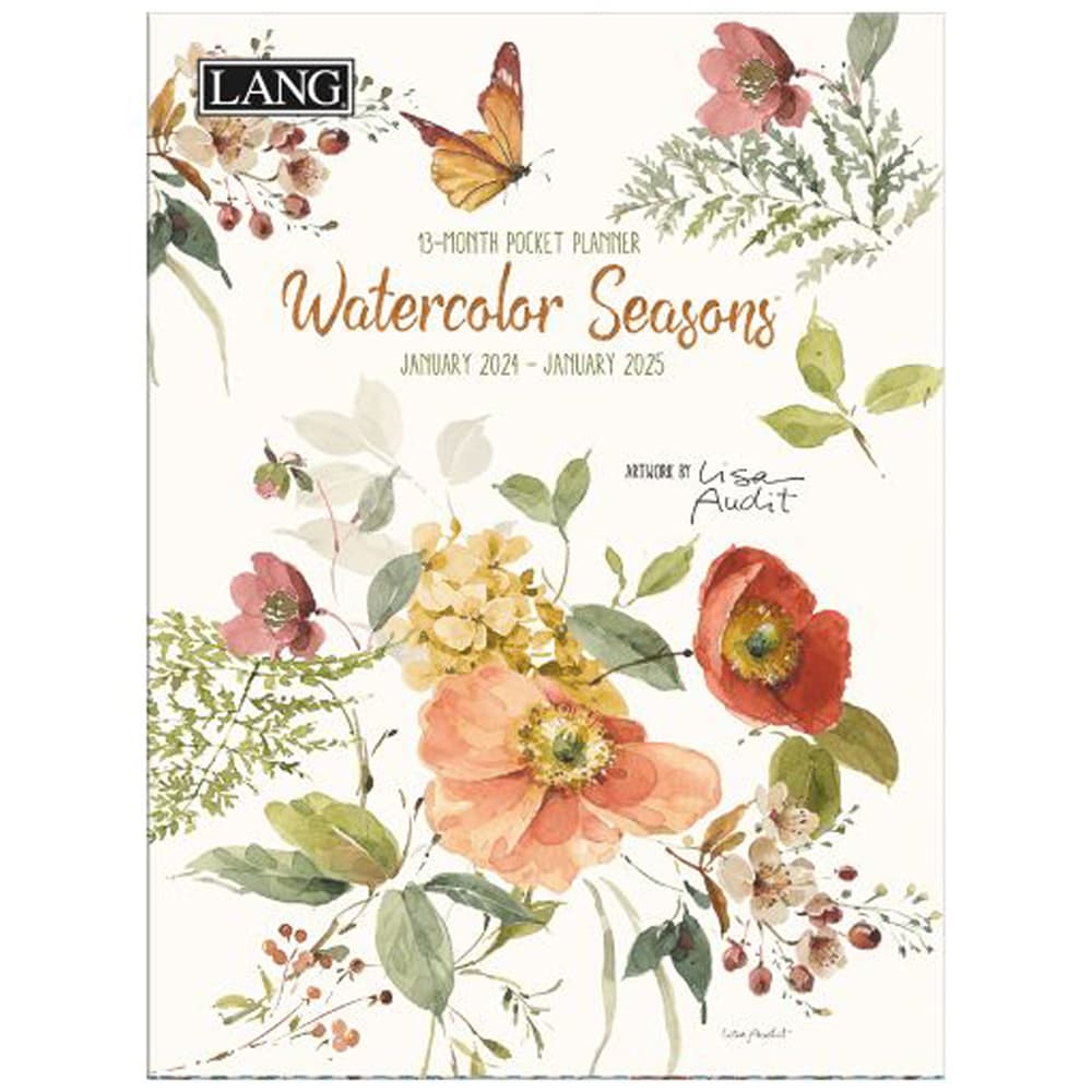 Watercolor Seasons Monthly 2024 Pocket Planner