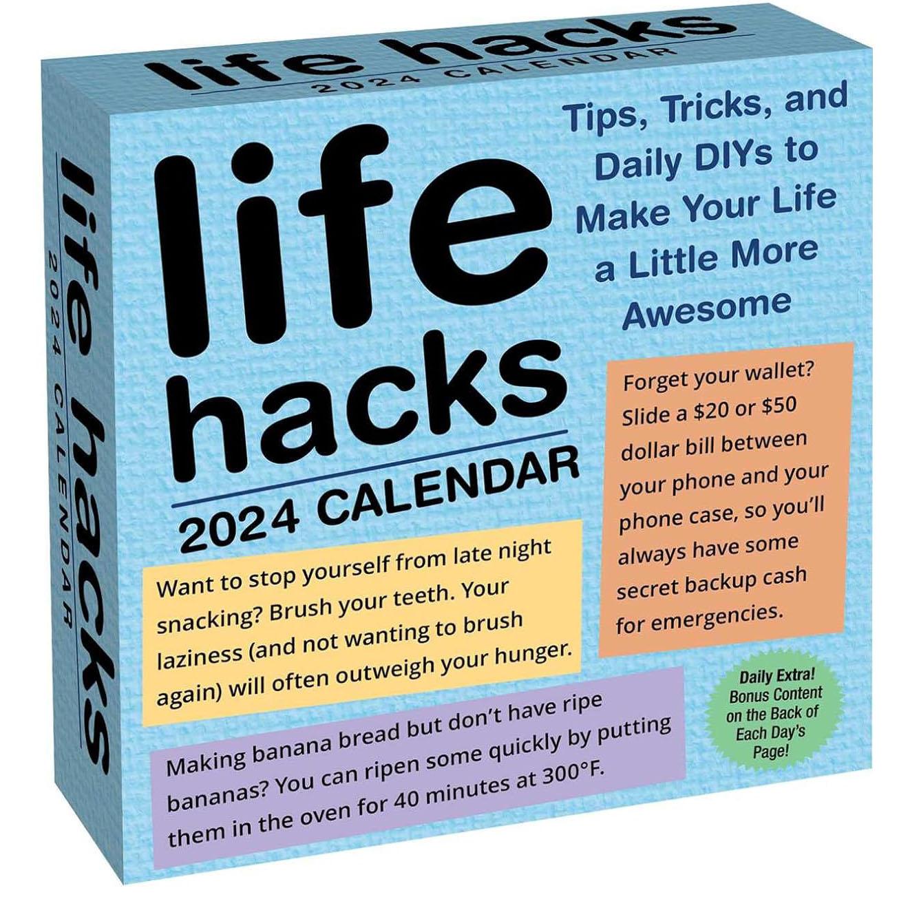 Life Hacks 2024 Desk Calendar