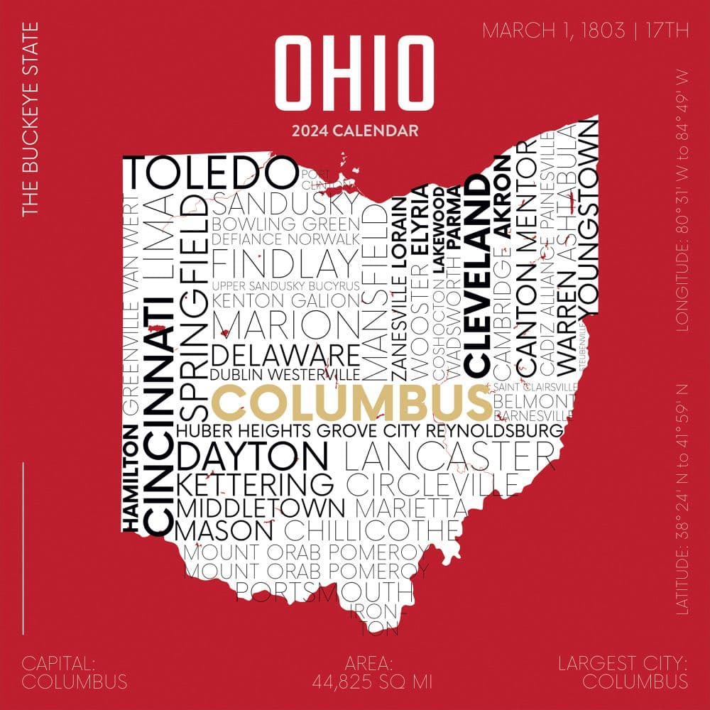 Home Ohio 2024 Wall Calendar