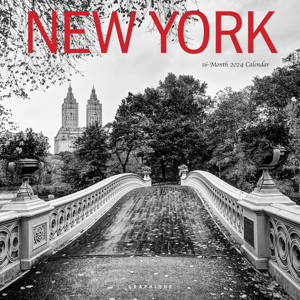 New York B&W 2024 Wall Calendar