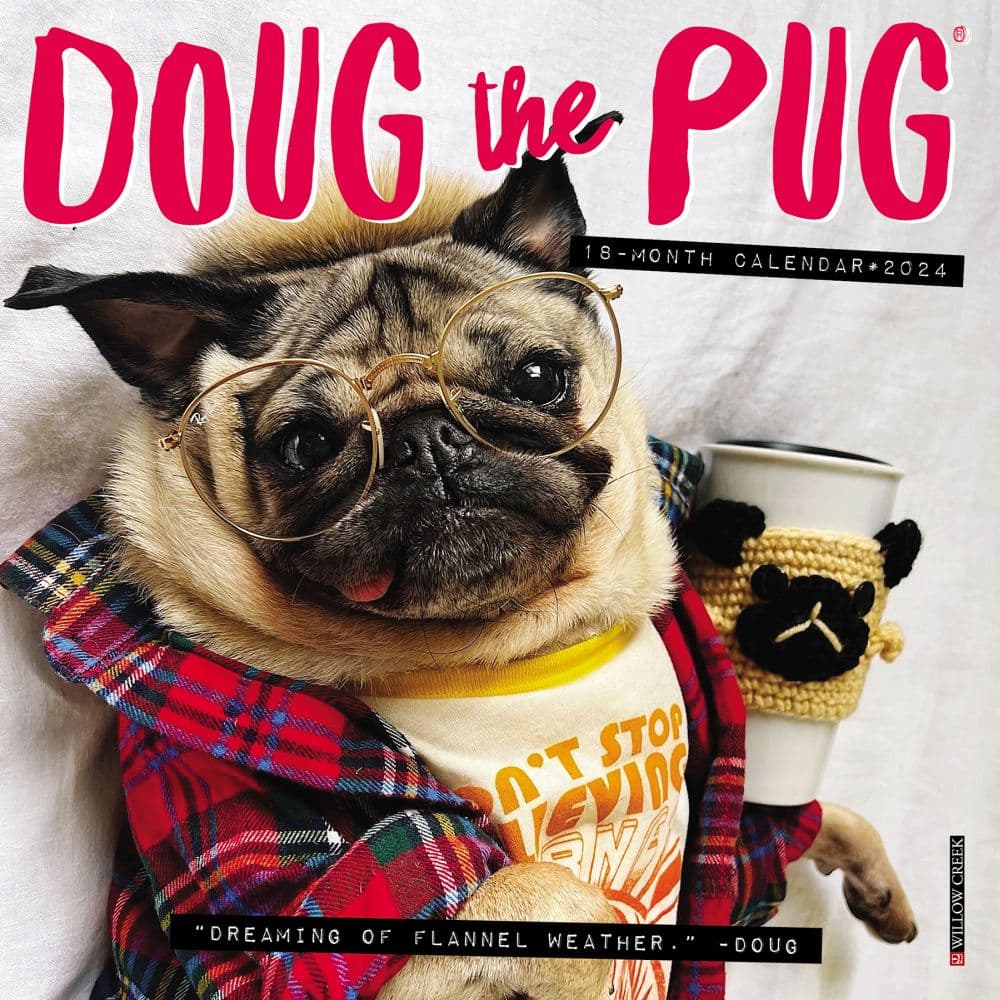 Doug the Pug 2024 Mini Wall Calendar