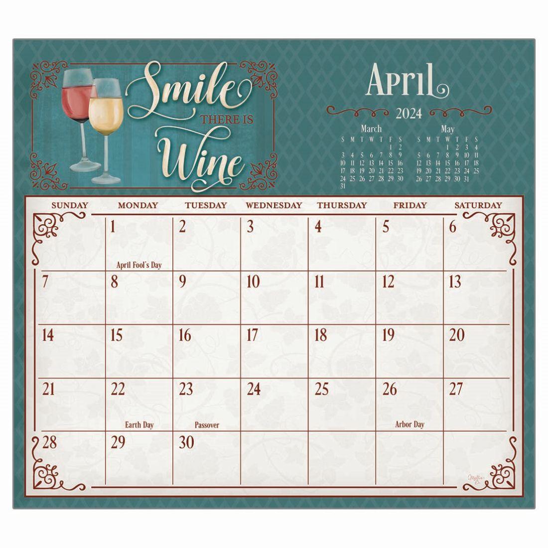 Wine Magnetic 2024 Desk Pad