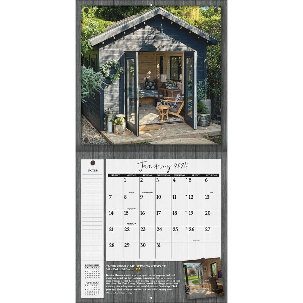 Chic Sheds 2024 Wall Calendar