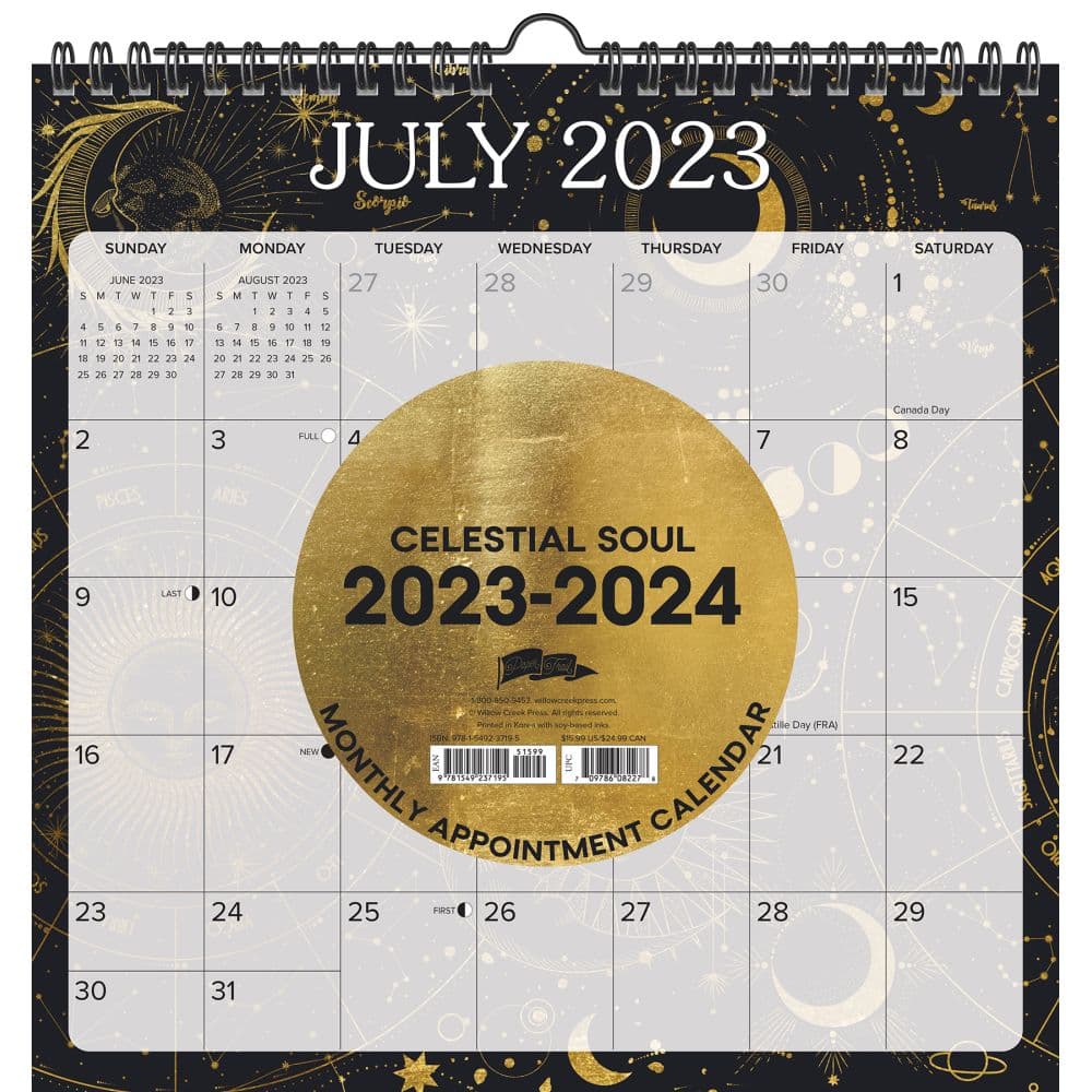 Celestial Soul 2024 Academic Spiral Weekly Planner