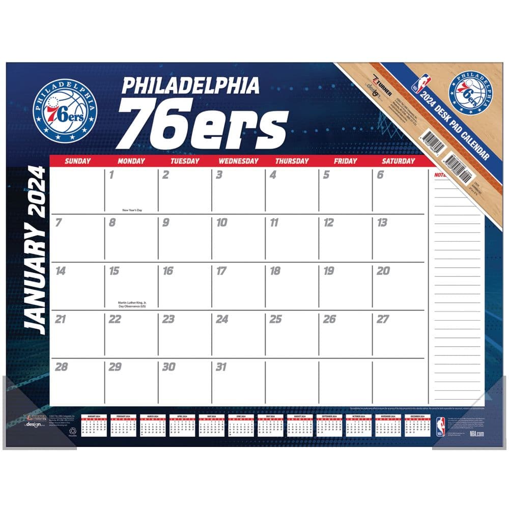 NBA Philadelphia 76ers 2024 Desk Pad