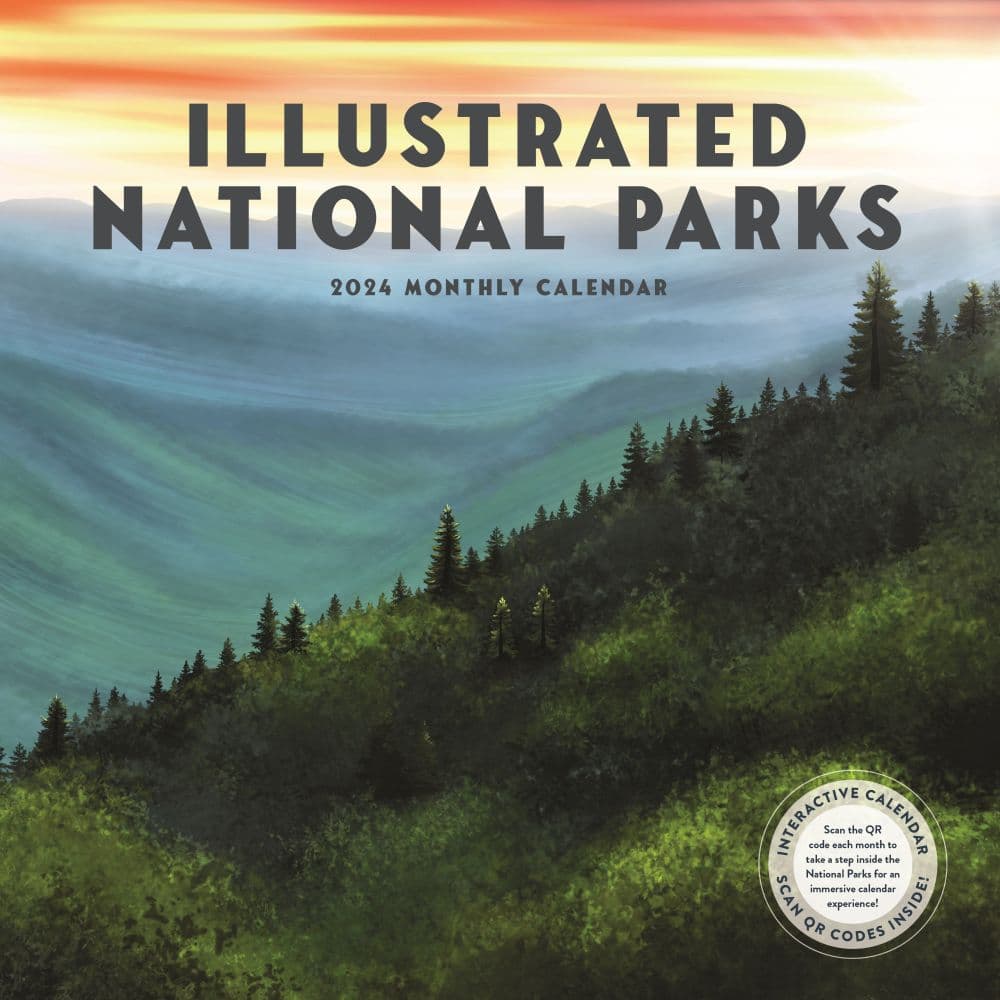 Illustrated National Parks 2024 Wall Calendar